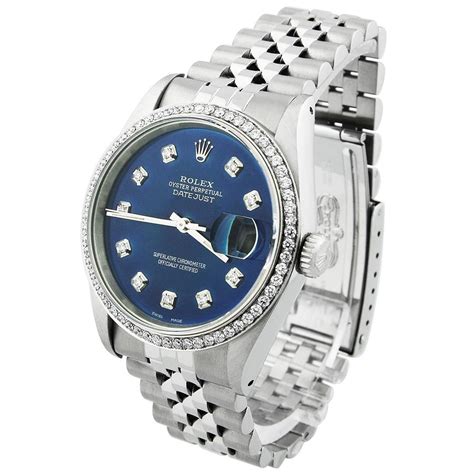 Rolex Datejust 36 Stainless Steel Diamond Bezel 36mm Blue